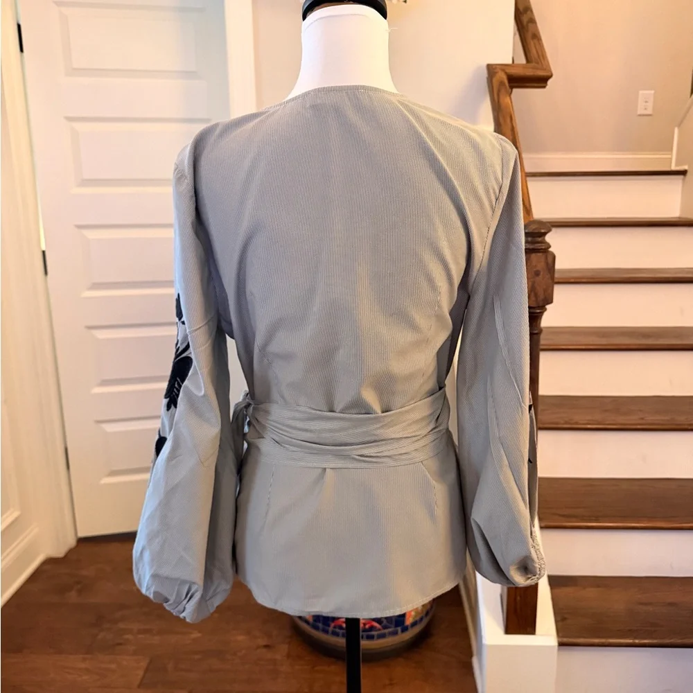 INC International Concepts NWOT Embroidered Wrap Blouse - Picture 4 of 8